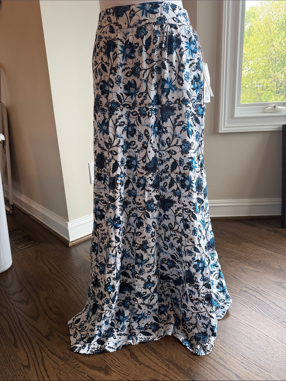 Soft Surroundings Blue & White Floral Maxi Skirt - Picture 3 of 6